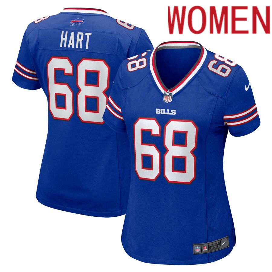 Women Buffalo Bills 68 Bobby Hart Nike Royal Game NFL Jersey